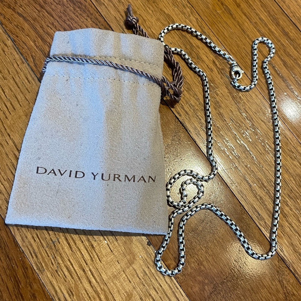 David Yurman Box Chain Necklace Sterling Silver, 26 inch